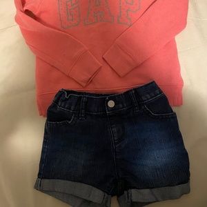 Kids Sweatshirt & Jean Shorts